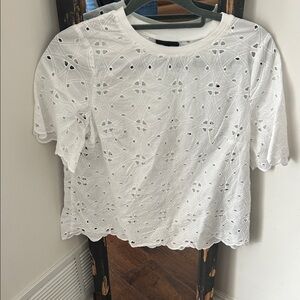 Who What Wear White Eyelet Blouse